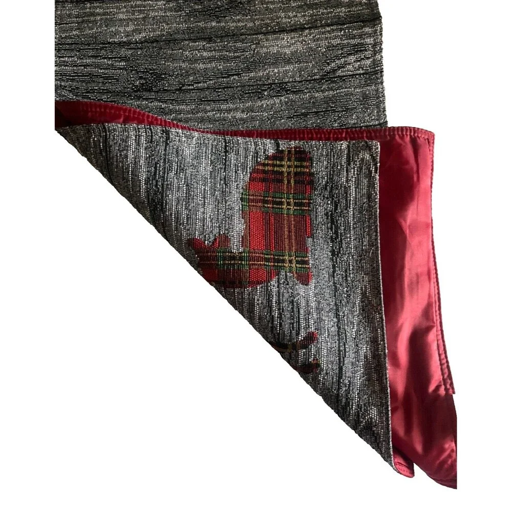 Christmas Reindeer Plaid Table Runner Tapestry Deer Rustic Cabin 13x72